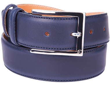 Blue Smooth Box Calfskin Men's Belt